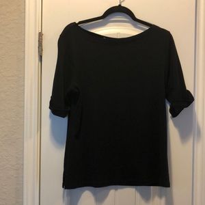 Karen Scott black short sleeve tee